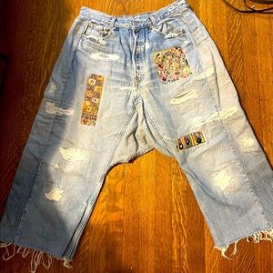 Magnolia Pearl French Cut Patchwork Jeans OOAK